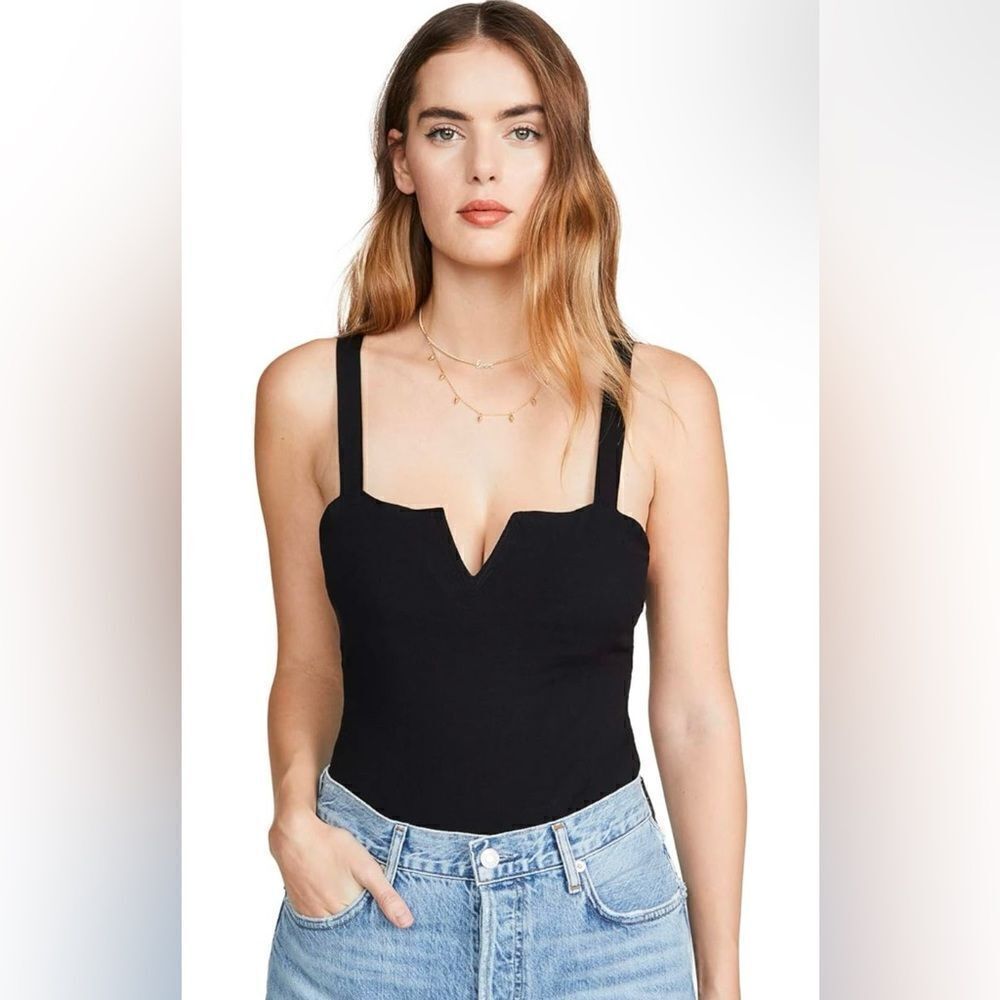 Free People NWT V wire tank in black size small